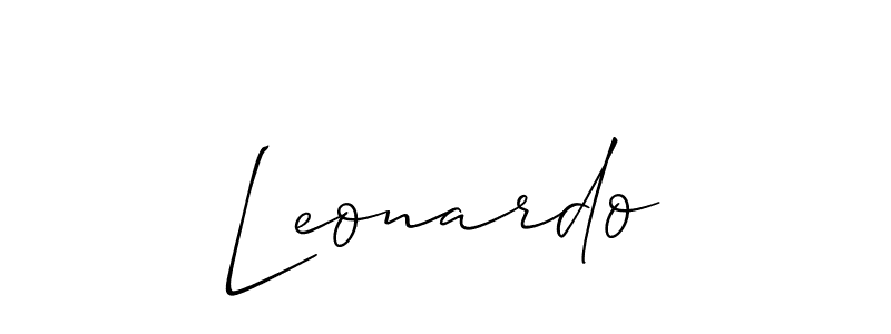 It looks lik you need a new signature style for name Leonardo. Design unique handwritten (Allison_Script) signature with our free signature maker in just a few clicks. Leonardo signature style 2 images and pictures png