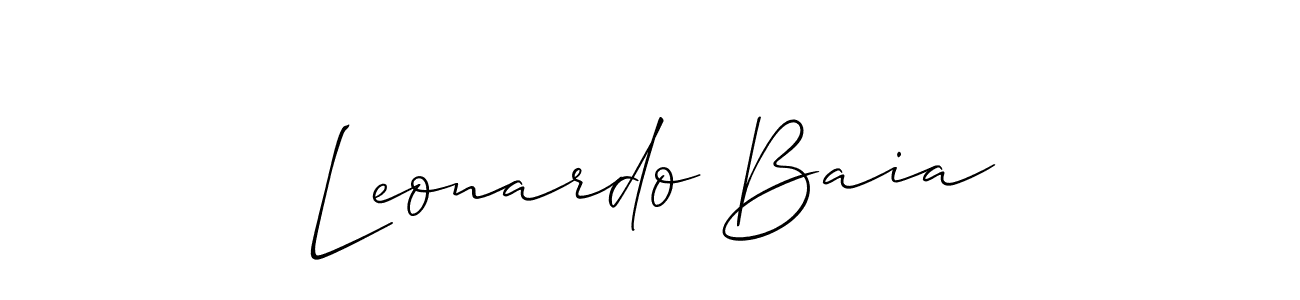 You should practise on your own different ways (Allison_Script) to write your name (Leonardo Baia) in signature. don't let someone else do it for you. Leonardo Baia signature style 2 images and pictures png