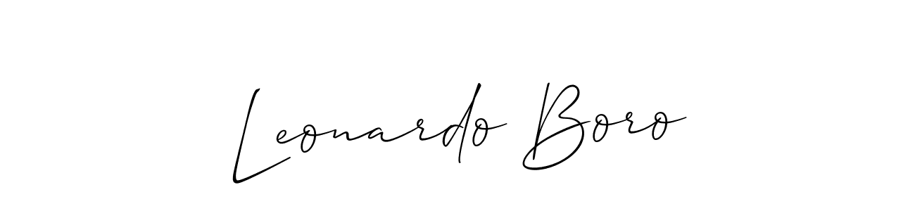 How to make Leonardo Boro name signature. Use Allison_Script style for creating short signs online. This is the latest handwritten sign. Leonardo Boro signature style 2 images and pictures png