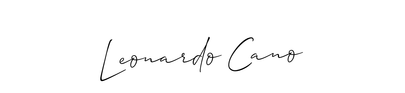 You should practise on your own different ways (Allison_Script) to write your name (Leonardo Cano) in signature. don't let someone else do it for you. Leonardo Cano signature style 2 images and pictures png