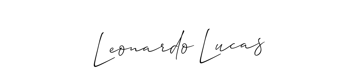 How to Draw Leonardo Lucas signature style? Allison_Script is a latest design signature styles for name Leonardo Lucas. Leonardo Lucas signature style 2 images and pictures png