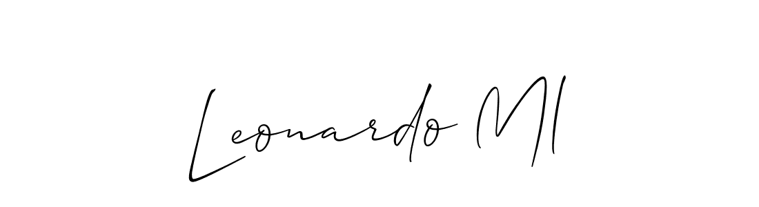 Make a beautiful signature design for name Leonardo Ml. With this signature (Allison_Script) style, you can create a handwritten signature for free. Leonardo Ml signature style 2 images and pictures png