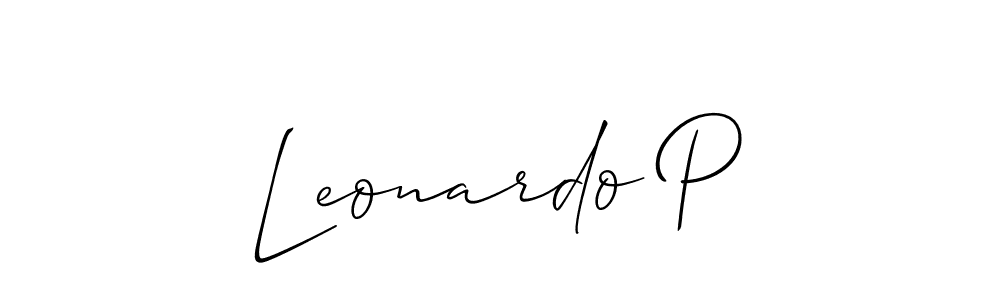 Similarly Allison_Script is the best handwritten signature design. Signature creator online .You can use it as an online autograph creator for name Leonardo P. Leonardo P signature style 2 images and pictures png