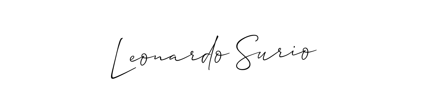 You should practise on your own different ways (Allison_Script) to write your name (Leonardo Surio) in signature. don't let someone else do it for you. Leonardo Surio signature style 2 images and pictures png