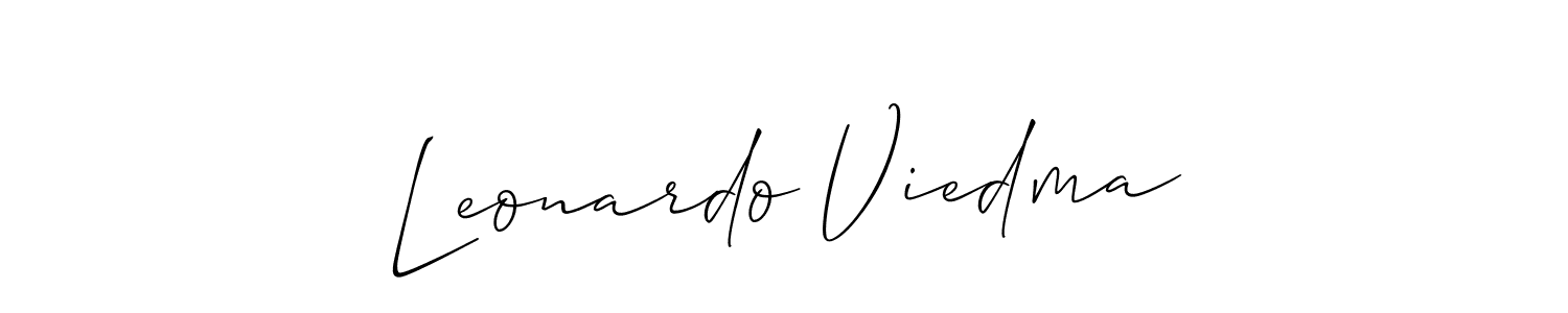 Create a beautiful signature design for name Leonardo Viedma. With this signature (Allison_Script) fonts, you can make a handwritten signature for free. Leonardo Viedma signature style 2 images and pictures png