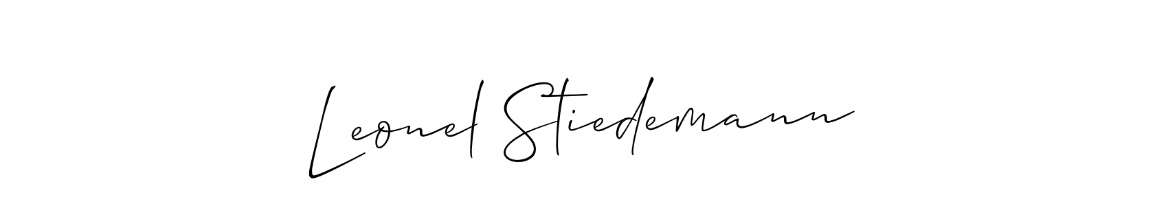 Use a signature maker to create a handwritten signature online. With this signature software, you can design (Allison_Script) your own signature for name Leonel Stiedemann. Leonel Stiedemann signature style 2 images and pictures png