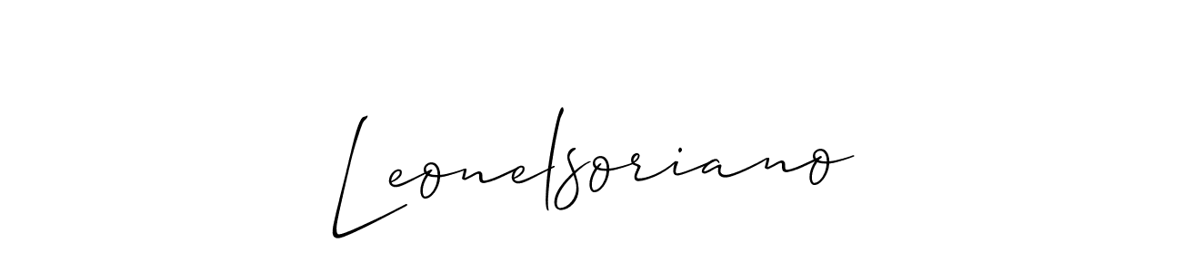 Allison_Script is a professional signature style that is perfect for those who want to add a touch of class to their signature. It is also a great choice for those who want to make their signature more unique. Get Leonelsoriano name to fancy signature for free. Leonelsoriano signature style 2 images and pictures png