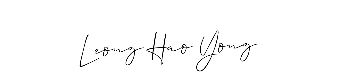 Similarly Allison_Script is the best handwritten signature design. Signature creator online .You can use it as an online autograph creator for name Leong Hao Yong. Leong Hao Yong signature style 2 images and pictures png