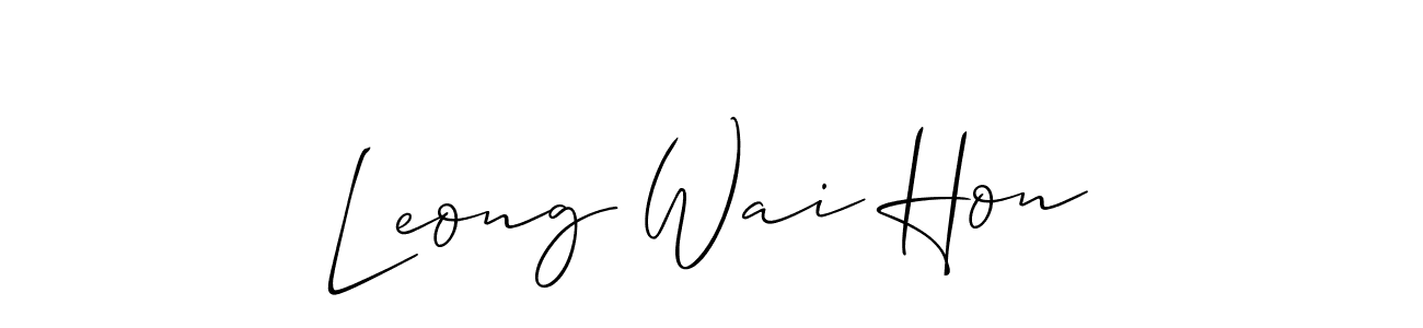 Also You can easily find your signature by using the search form. We will create Leong Wai Hon name handwritten signature images for you free of cost using Allison_Script sign style. Leong Wai Hon signature style 2 images and pictures png