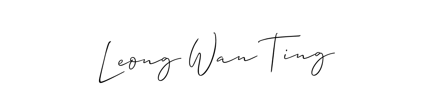 This is the best signature style for the Leong Wan Ting name. Also you like these signature font (Allison_Script). Mix name signature. Leong Wan Ting signature style 2 images and pictures png