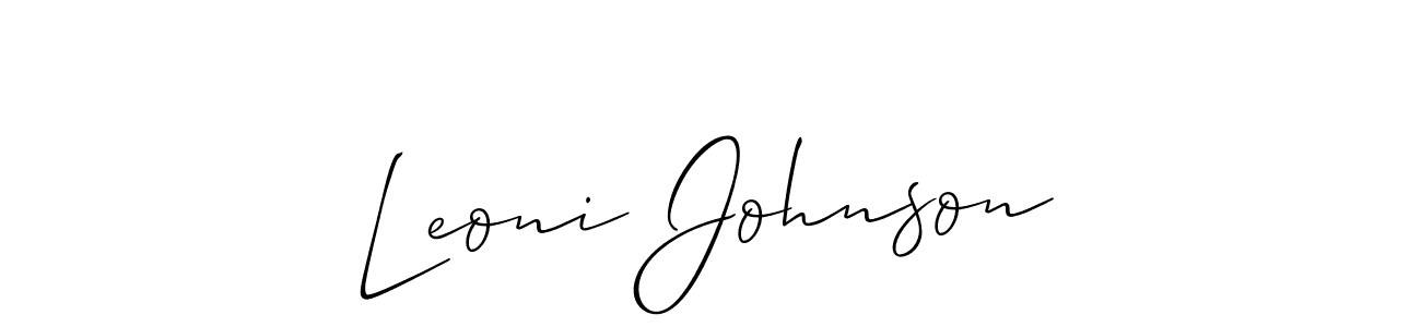 See photos of Leoni Johnson official signature by Spectra . Check more albums & portfolios. Read reviews & check more about Allison_Script font. Leoni Johnson signature style 2 images and pictures png