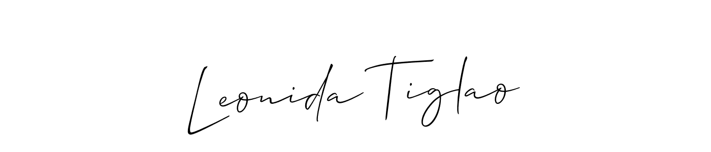 Create a beautiful signature design for name Leonida Tiglao. With this signature (Allison_Script) fonts, you can make a handwritten signature for free. Leonida Tiglao signature style 2 images and pictures png
