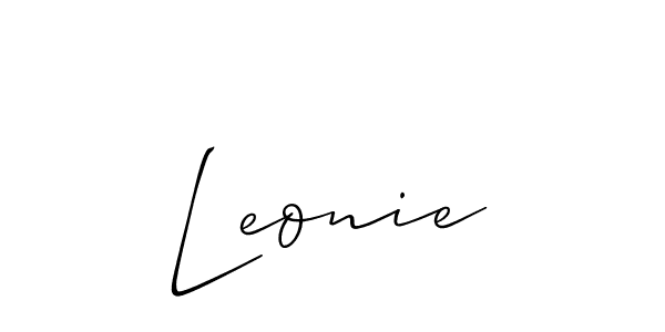 Make a beautiful signature design for name Leonie. With this signature (Allison_Script) style, you can create a handwritten signature for free. Leonie signature style 2 images and pictures png