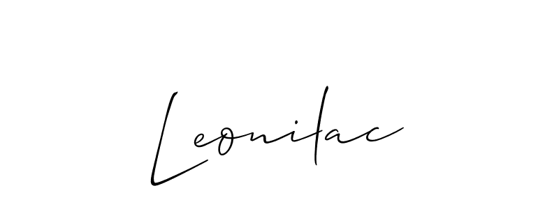 How to make Leonilac name signature. Use Allison_Script style for creating short signs online. This is the latest handwritten sign. Leonilac signature style 2 images and pictures png