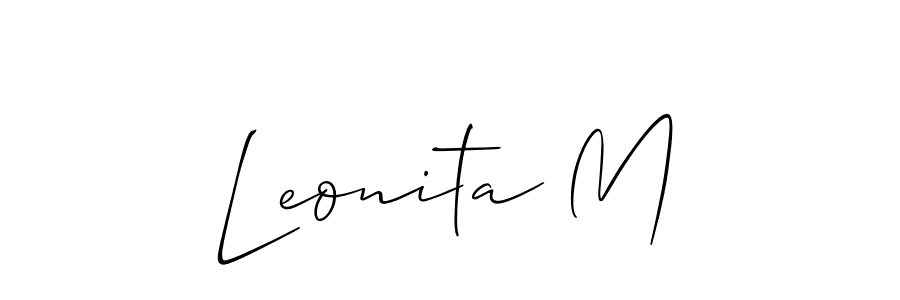 if you are searching for the best signature style for your name Leonita M. so please give up your signature search. here we have designed multiple signature styles  using Allison_Script. Leonita M signature style 2 images and pictures png