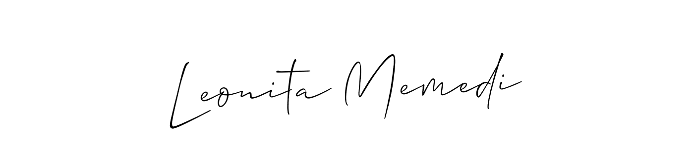 Create a beautiful signature design for name Leonita Memedi. With this signature (Allison_Script) fonts, you can make a handwritten signature for free. Leonita Memedi signature style 2 images and pictures png