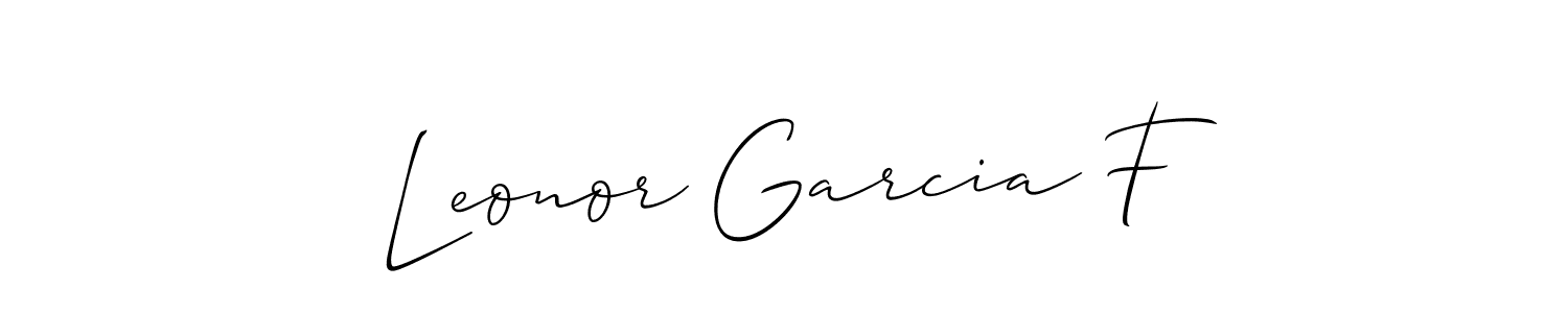 Also we have Leonor Garcia F name is the best signature style. Create professional handwritten signature collection using Allison_Script autograph style. Leonor Garcia F signature style 2 images and pictures png