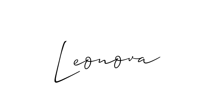 The best way (Allison_Script) to make a short signature is to pick only two or three words in your name. The name Leonova include a total of six letters. For converting this name. Leonova signature style 2 images and pictures png