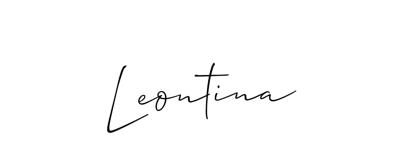 Make a beautiful signature design for name Leontina. With this signature (Allison_Script) style, you can create a handwritten signature for free. Leontina signature style 2 images and pictures png