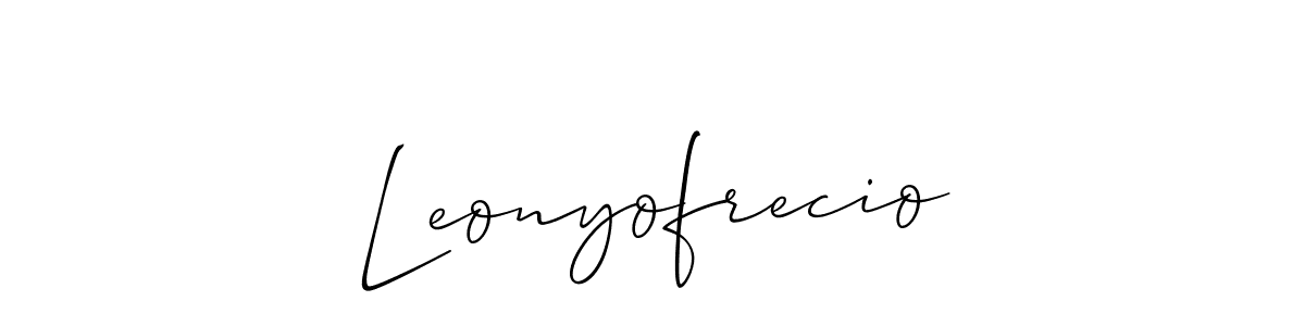 You should practise on your own different ways (Allison_Script) to write your name (Leonyofrecio) in signature. don't let someone else do it for you. Leonyofrecio signature style 2 images and pictures png
