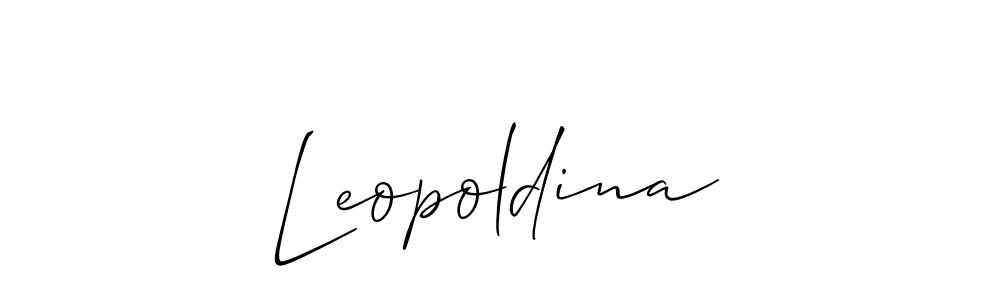 Create a beautiful signature design for name Leopoldina. With this signature (Allison_Script) fonts, you can make a handwritten signature for free. Leopoldina signature style 2 images and pictures png
