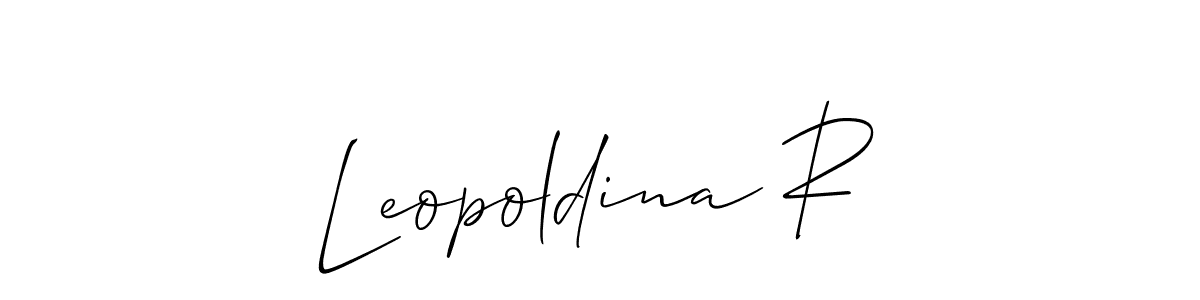 Similarly Allison_Script is the best handwritten signature design. Signature creator online .You can use it as an online autograph creator for name Leopoldina R. Leopoldina R signature style 2 images and pictures png