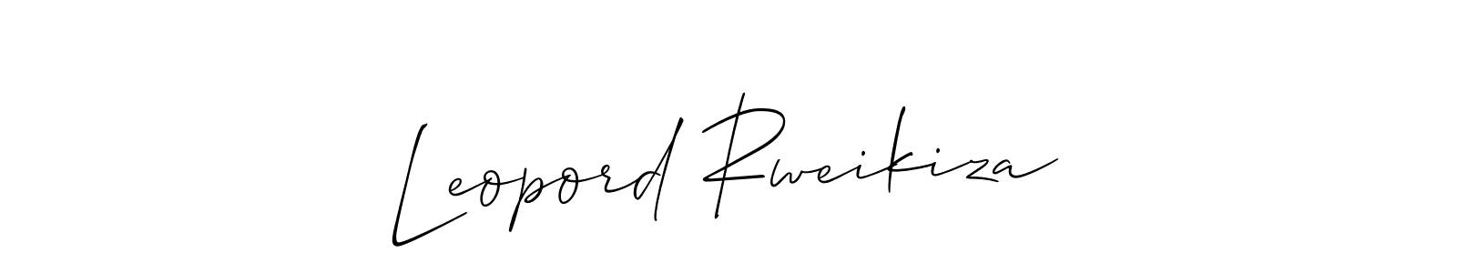 Create a beautiful signature design for name Leopord Rweikiza. With this signature (Allison_Script) fonts, you can make a handwritten signature for free. Leopord Rweikiza signature style 2 images and pictures png