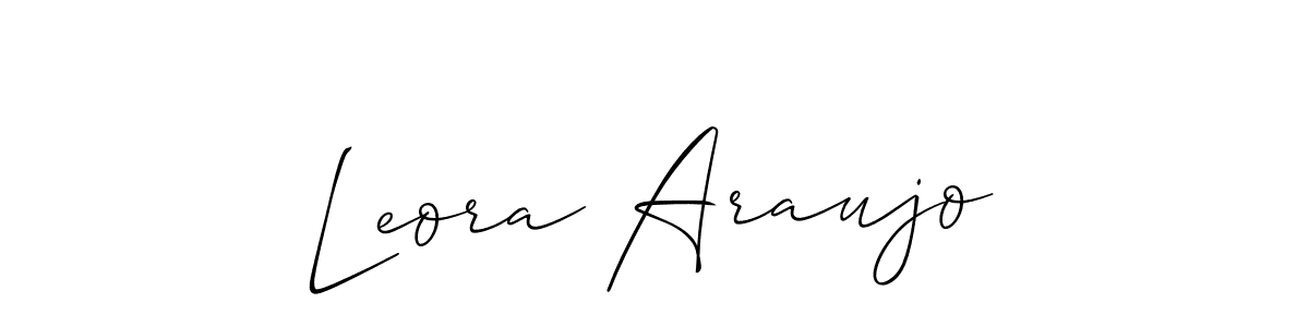 if you are searching for the best signature style for your name Leora Araujo. so please give up your signature search. here we have designed multiple signature styles  using Allison_Script. Leora Araujo signature style 2 images and pictures png