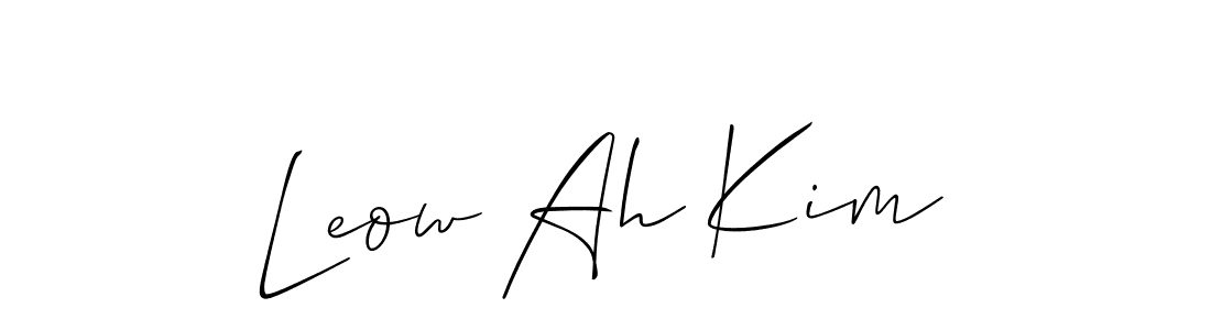 Also You can easily find your signature by using the search form. We will create Leow Ah Kim name handwritten signature images for you free of cost using Allison_Script sign style. Leow Ah Kim signature style 2 images and pictures png