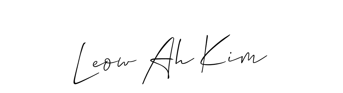 Allison_Script is a professional signature style that is perfect for those who want to add a touch of class to their signature. It is also a great choice for those who want to make their signature more unique. Get Leow Ah Kim name to fancy signature for free. Leow Ah Kim signature style 2 images and pictures png