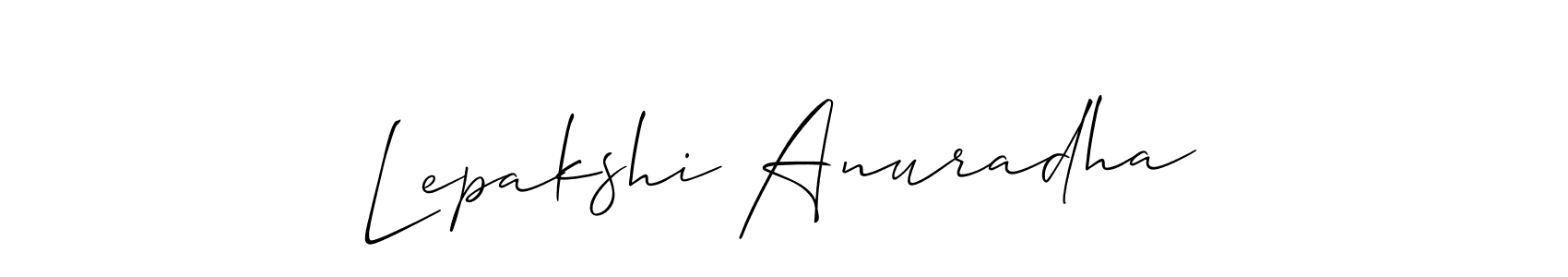 How to Draw Lepakshi Anuradha signature style? Allison_Script is a latest design signature styles for name Lepakshi Anuradha. Lepakshi Anuradha signature style 2 images and pictures png