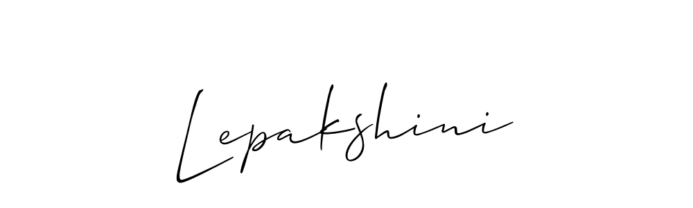 Use a signature maker to create a handwritten signature online. With this signature software, you can design (Allison_Script) your own signature for name Lepakshini. Lepakshini signature style 2 images and pictures png