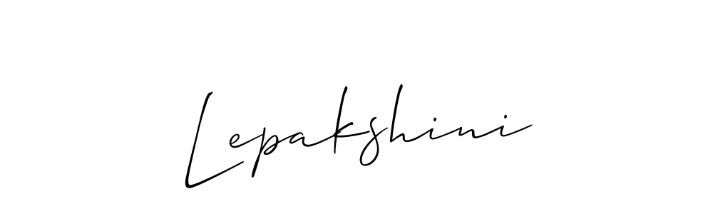 Use a signature maker to create a handwritten signature online. With this signature software, you can design (Allison_Script) your own signature for name Lepakshini. Lepakshini signature style 2 images and pictures png