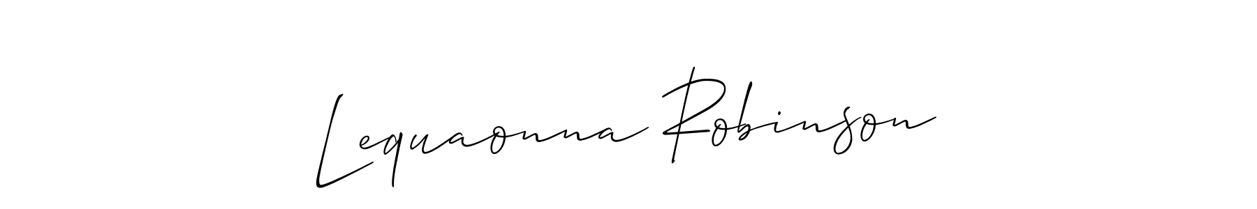Create a beautiful signature design for name Lequaonna Robinson. With this signature (Allison_Script) fonts, you can make a handwritten signature for free. Lequaonna Robinson signature style 2 images and pictures png