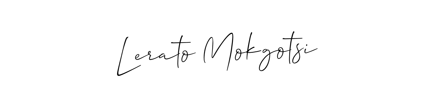 The best way (Allison_Script) to make a short signature is to pick only two or three words in your name. The name Lerato Mokgotsi include a total of six letters. For converting this name. Lerato Mokgotsi signature style 2 images and pictures png