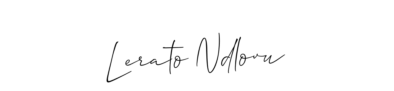 Also You can easily find your signature by using the search form. We will create Lerato Ndlovu name handwritten signature images for you free of cost using Allison_Script sign style. Lerato Ndlovu signature style 2 images and pictures png