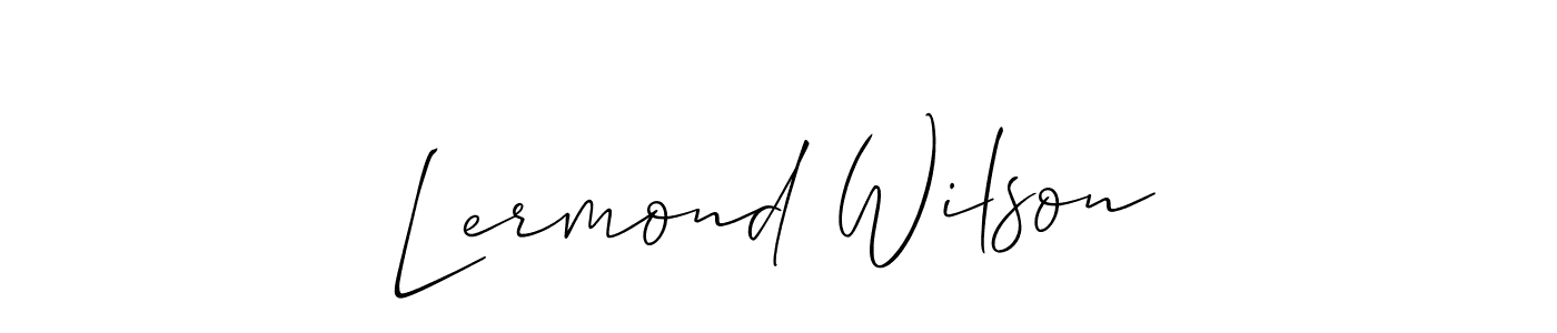 The best way (Allison_Script) to make a short signature is to pick only two or three words in your name. The name Lermond Wilson include a total of six letters. For converting this name. Lermond Wilson signature style 2 images and pictures png