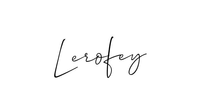 Create a beautiful signature design for name Lerofey. With this signature (Allison_Script) fonts, you can make a handwritten signature for free. Lerofey signature style 2 images and pictures png
