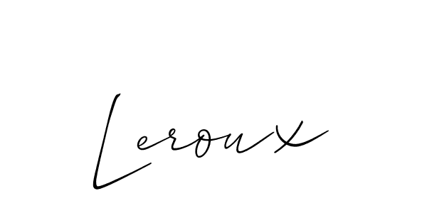 Allison_Script is a professional signature style that is perfect for those who want to add a touch of class to their signature. It is also a great choice for those who want to make their signature more unique. Get Leroux name to fancy signature for free. Leroux signature style 2 images and pictures png