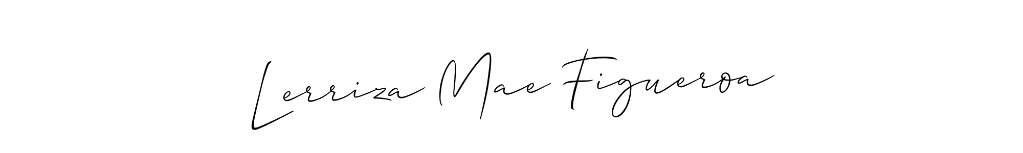 The best way (Allison_Script) to make a short signature is to pick only two or three words in your name. The name Lerriza Mae Figueroa include a total of six letters. For converting this name. Lerriza Mae Figueroa signature style 2 images and pictures png