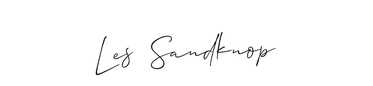 Create a beautiful signature design for name Les  Sandknop. With this signature (Allison_Script) fonts, you can make a handwritten signature for free. Les  Sandknop signature style 2 images and pictures png