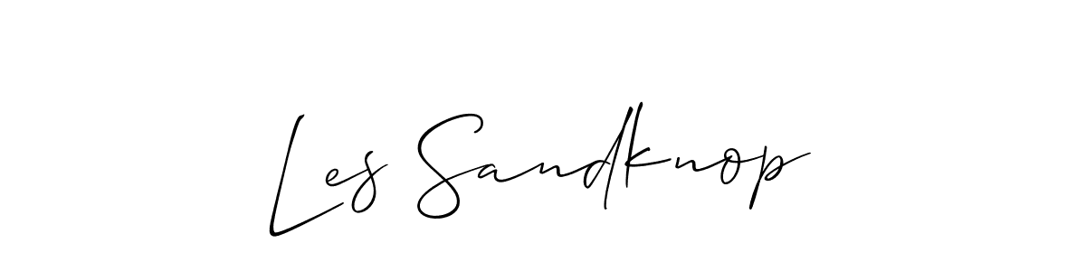 Create a beautiful signature design for name Les Sandknop. With this signature (Allison_Script) fonts, you can make a handwritten signature for free. Les Sandknop signature style 2 images and pictures png