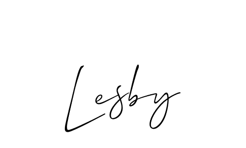 Design your own signature with our free online signature maker. With this signature software, you can create a handwritten (Allison_Script) signature for name Lesby. Lesby signature style 2 images and pictures png