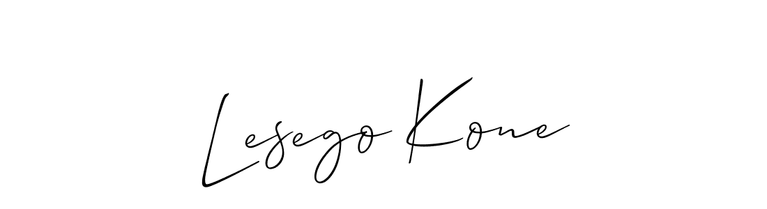 Create a beautiful signature design for name Lesego Kone. With this signature (Allison_Script) fonts, you can make a handwritten signature for free. Lesego Kone signature style 2 images and pictures png