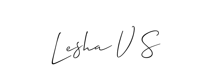 It looks lik you need a new signature style for name Lesha V S. Design unique handwritten (Allison_Script) signature with our free signature maker in just a few clicks. Lesha V S signature style 2 images and pictures png