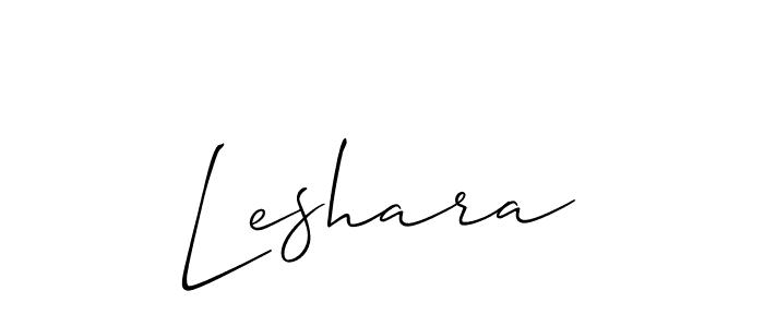 Create a beautiful signature design for name Leshara. With this signature (Allison_Script) fonts, you can make a handwritten signature for free. Leshara signature style 2 images and pictures png