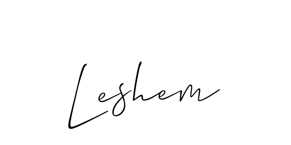 The best way (Allison_Script) to make a short signature is to pick only two or three words in your name. The name Leshem include a total of six letters. For converting this name. Leshem signature style 2 images and pictures png