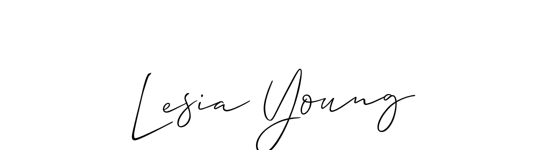 The best way (Allison_Script) to make a short signature is to pick only two or three words in your name. The name Lesia Young include a total of six letters. For converting this name. Lesia Young signature style 2 images and pictures png
