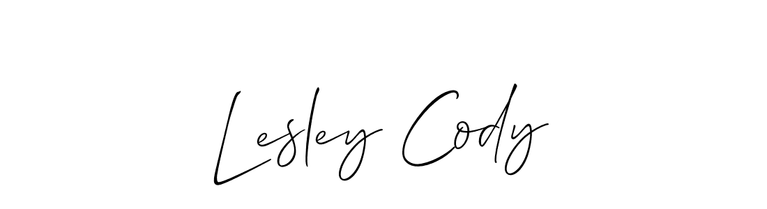 Make a short Lesley Cody signature style. Manage your documents anywhere anytime using Allison_Script. Create and add eSignatures, submit forms, share and send files easily. Lesley Cody signature style 2 images and pictures png