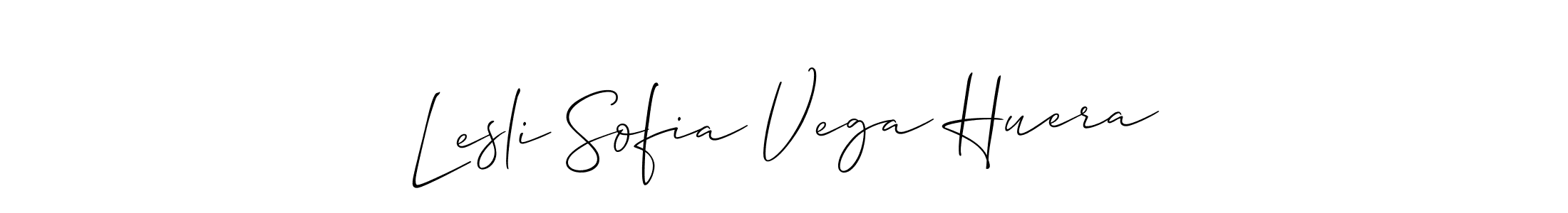 Make a short Lesli Sofia Vega Huera signature style. Manage your documents anywhere anytime using Allison_Script. Create and add eSignatures, submit forms, share and send files easily. Lesli Sofia Vega Huera signature style 2 images and pictures png